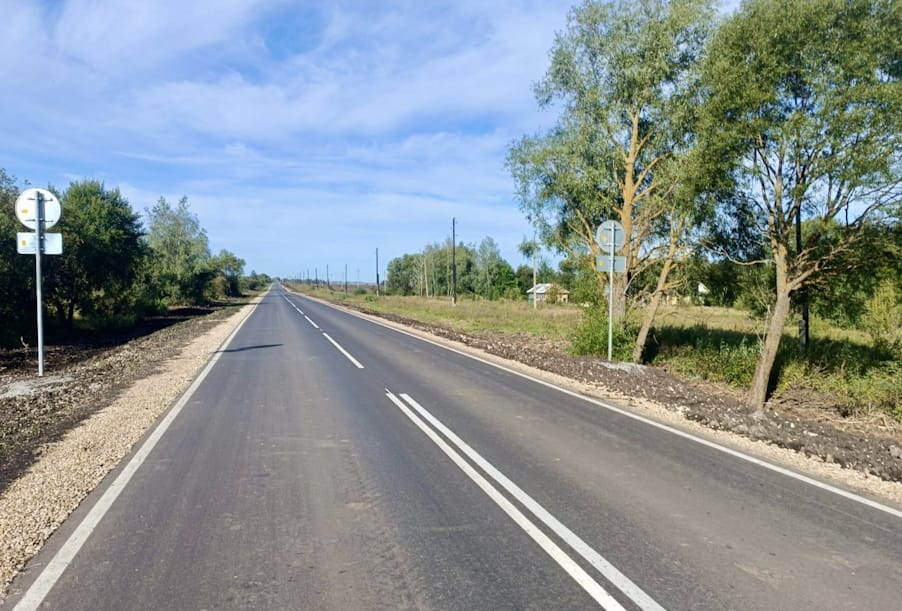 В Рязанской области досрочно отремонтирован подъезд к селу Поливаново